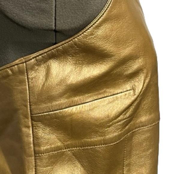 MARGARET GODFREY Gold Soft Leather Fully Lined Camisole NWT - Picture 12 of 16